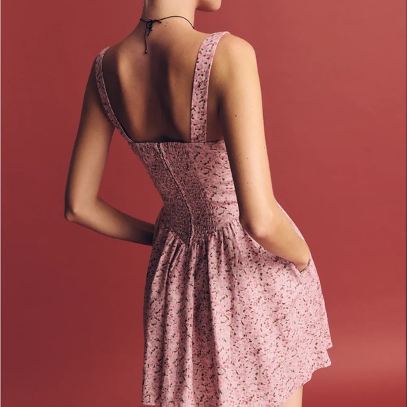 Reformation Daria Linen Dress Rosin - Picture 3 of 8